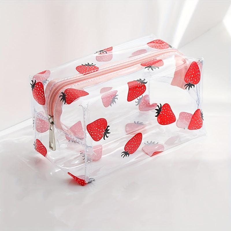 Flower Transparent Waterproof Cosmetic Bag Portable Storage Travel Toiletry Bag