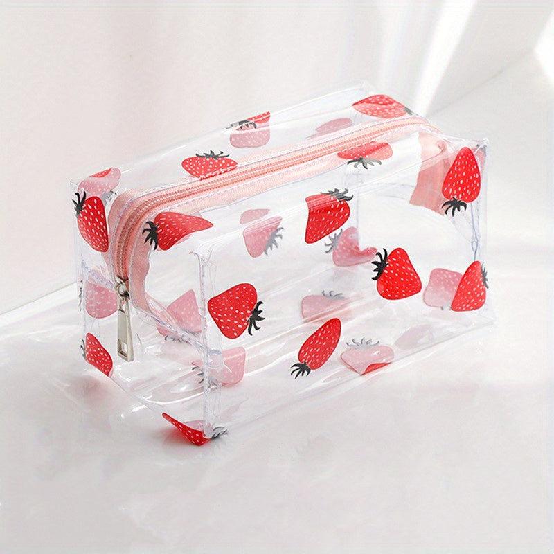 Flower Transparent Waterproof Cosmetic Bag Portable Storage Travel Toiletry Bag
