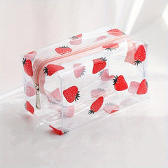 Flower Transparent Waterproof Cosmetic Bag Portable Storage Travel Toiletry Bag