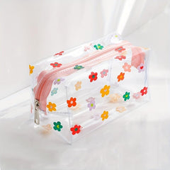 Flower Transparent Waterproof Cosmetic Bag Portable Storage Travel Toiletry Bag