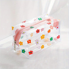 Flower Transparent Waterproof Cosmetic Bag Portable Storage Travel Toiletry Bag