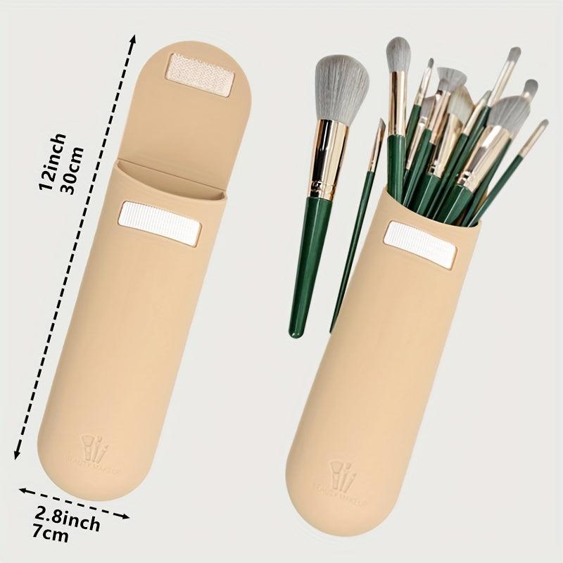 Silicone Makeup Bag & Sponge Holder Set - Travel Toiletry Bag Purse