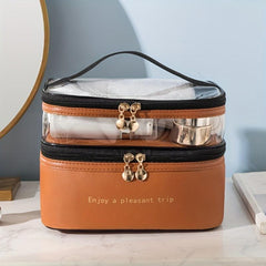 Large Capacity Double layer Cosmetic Bag Portable Travel Storage Bag