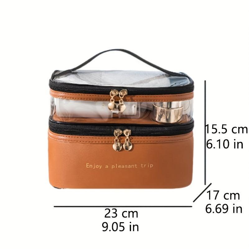 Large Capacity Double layer Cosmetic Bag Portable Travel Storage Bag