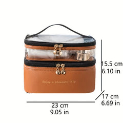 Large Capacity Double layer Cosmetic Bag Portable Travel Storage Bag
