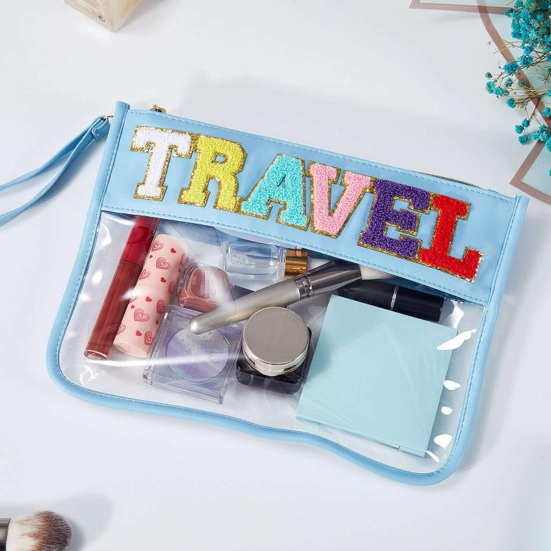 Transparent Letter Pattern Storage Bag Travel Bag Snack Bag Cosmetic Bag