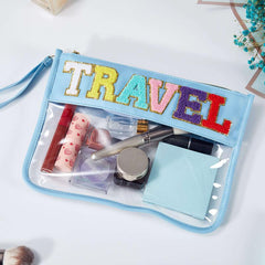 Transparent Letter Pattern Storage Bag Travel Bag Snack Bag Cosmetic Bag