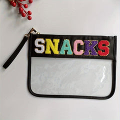 Transparent Letter Pattern Storage Bag Travel Bag Snack Bag Cosmetic Bag