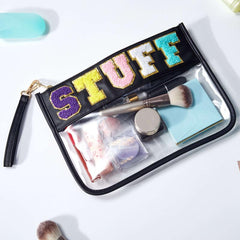 Transparent Letter Pattern Storage Bag Travel Bag Snack Bag Cosmetic Bag