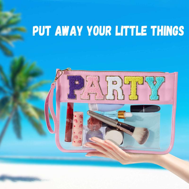 Transparent Letter Pattern Storage Bag Travel Bag Snack Bag Cosmetic Bag