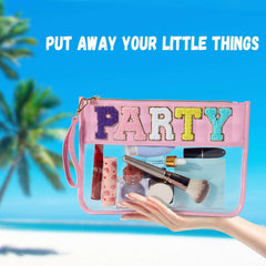 Transparent Letter Pattern Storage Bag Travel Bag Snack Bag Cosmetic Bag