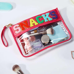Transparent Letter Pattern Storage Bag Travel Bag Snack Bag Cosmetic Bag