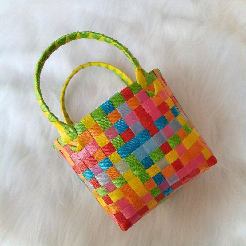 Woven Handbag For Holiday Travel Storage Bag Commuting