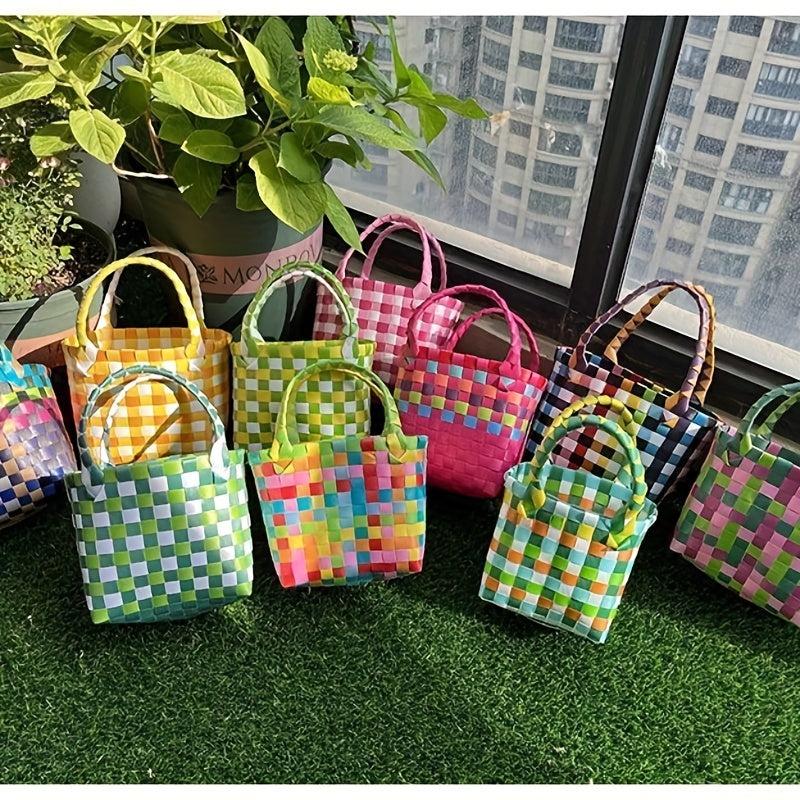Woven Handbag For Holiday Travel Storage Bag Commuting