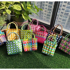 Woven Handbag For Holiday Travel Storage Bag Commuting