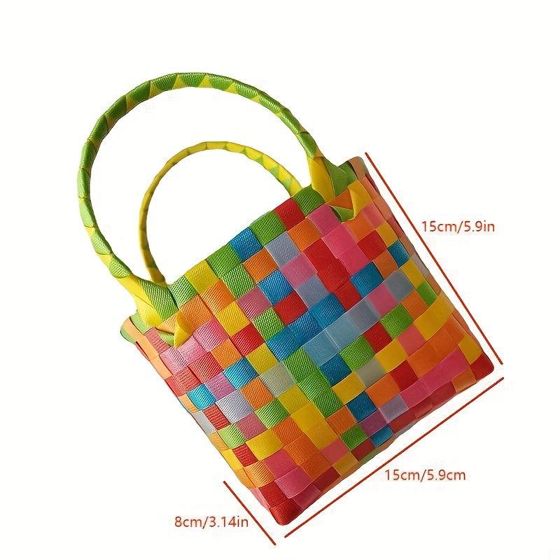 Woven Handbag For Holiday Travel Storage Bag Commuting