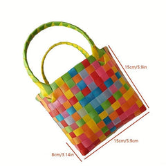 Woven Handbag For Holiday Travel Storage Bag Commuting