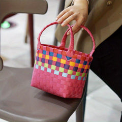 Woven Handbag For Holiday Travel Storage Bag Commuting