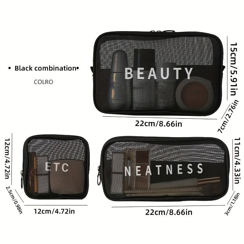 Portable Nylon Mesh Makeup Bag Toiletry Organizer Bag
