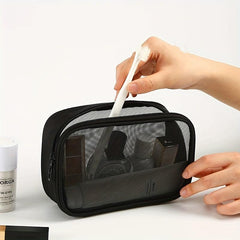 Portable Nylon Mesh Makeup Bag Toiletry Organizer Bag