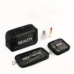 Portable Nylon Mesh Makeup Bag Toiletry Organizer Bag