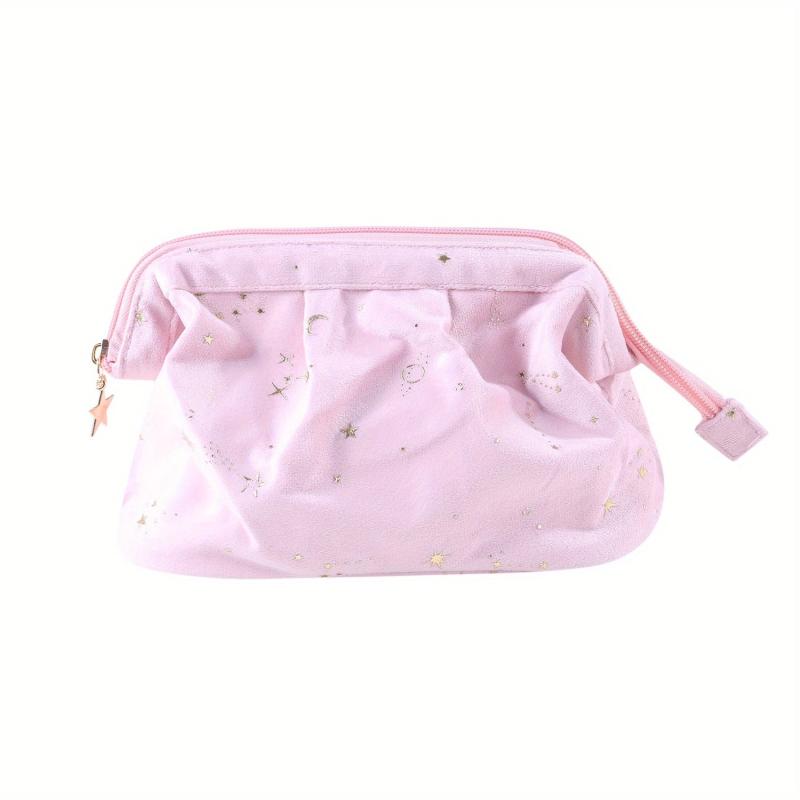 Bronzing Star Moon Velvet Cosmetic Bag Large Capacity Makeup Storage Bag