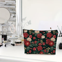 Flowers Printed Makeup Bag Cosmetic Bag Travel Makeup Bag for Women