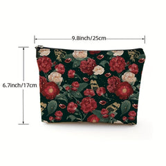Flowers Printed Makeup Bag Cosmetic Bag Travel Makeup Bag for Women