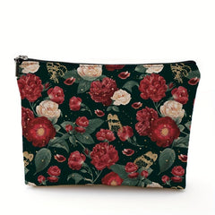 Flowers Printed Makeup Bag Cosmetic Bag Travel Makeup Bag for Women