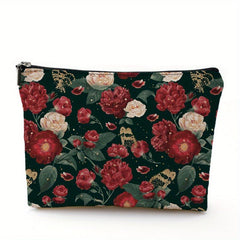 Flowers Printed Makeup Bag Cosmetic Bag Travel Makeup Bag for Women