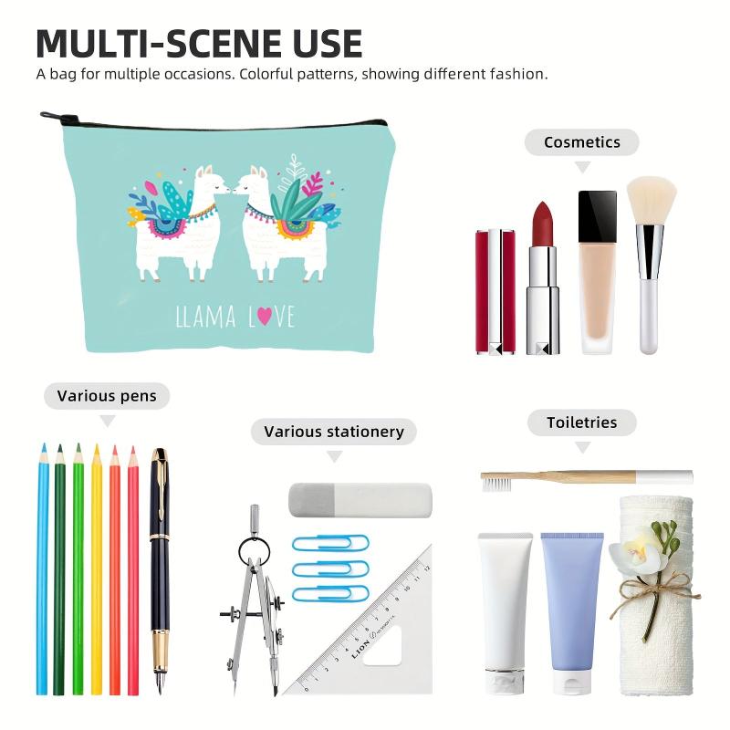 Cartoon Alpaca Comestic Bag Small Makeup Bag Printing Cosmetic Bag for Travel