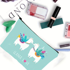 Cartoon Alpaca Comestic Bag Small Makeup Bag Printing Cosmetic Bag for Travel