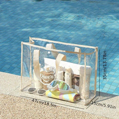 Large Capacity Clear Tote Bag PVC Handbag Travel Toiletry Bag Storage Bag