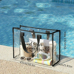 Large Capacity Clear Tote Bag PVC Handbag Travel Toiletry Bag Storage Bag
