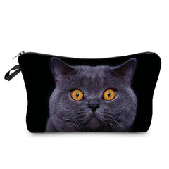 Cat Print Storage Bag Women's Toiletry Pencil Case Travel Makeup Wash Bag