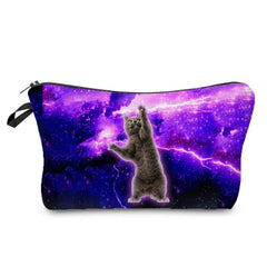 Cat Print Storage Bag Women's Toiletry Pencil Case Travel Makeup Wash Bag