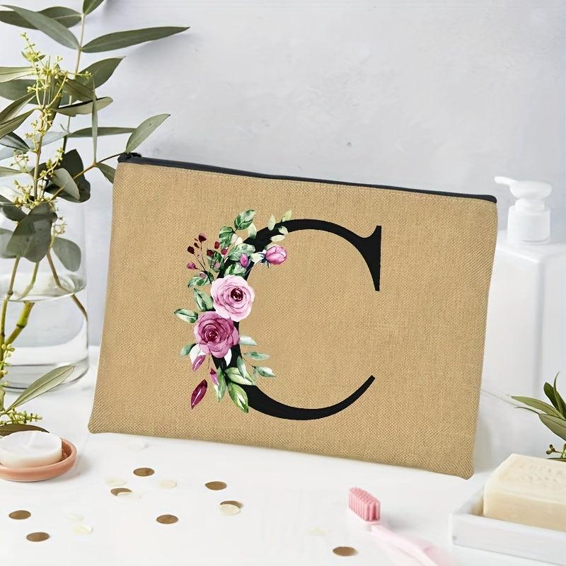 Linen Zipper Makeup Bag Travel Organizer