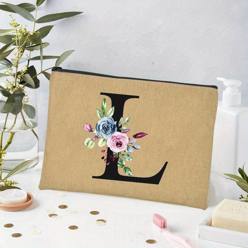 Linen Zipper Makeup Bag Travel Organizer