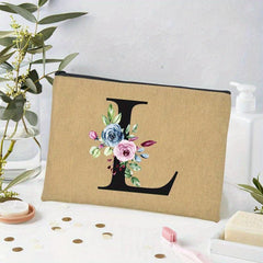 Linen Zipper Makeup Bag Travel Organizer