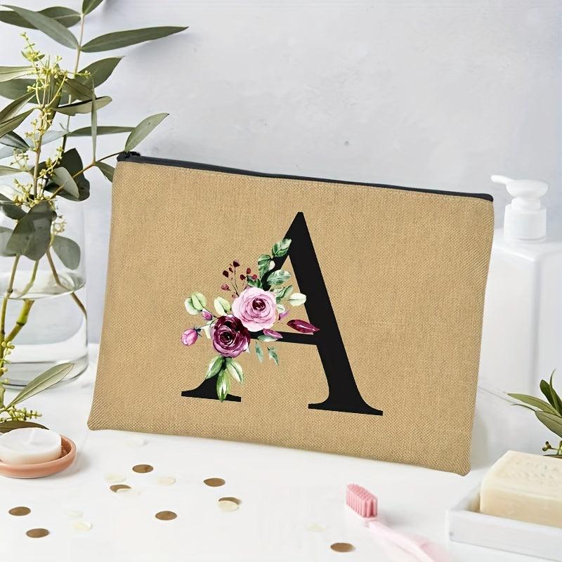 Linen Zipper Makeup Bag Travel Organizer