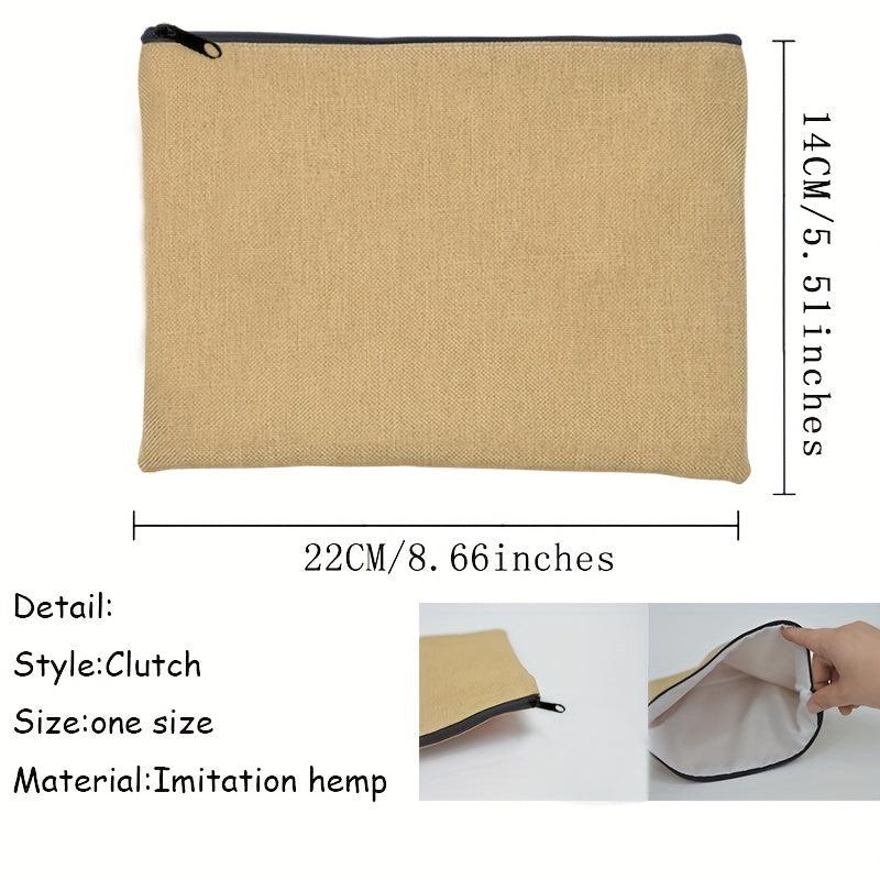 Linen Zipper Makeup Bag Travel Organizer
