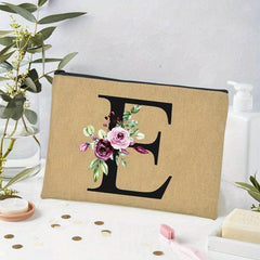 Linen Zipper Makeup Bag Travel Organizer