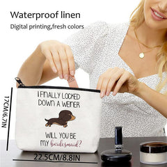 Dog Print Waterproof Toiletry Kit Cosmetic Bag