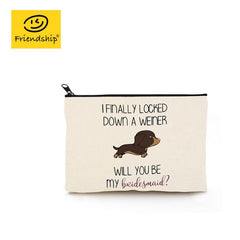 Dog Print Waterproof Toiletry Kit Cosmetic Bag