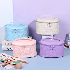 Heart Quilted Cosmetic Organizer Makeup Handbag Travel Wash Bag
