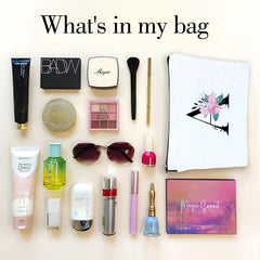 Floral A Letter Makeup Bag Bridesmaid Cosmetic Pouch Personalized Travel Purse