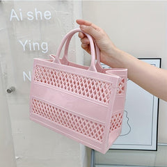 Large Capacity Beach Bag Hollow Out Toiletry Storage Bag
