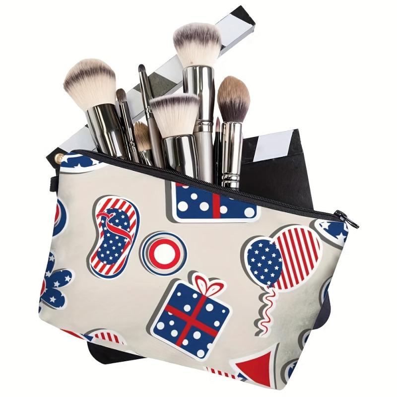 American Flag Cosmetic Bag Clutch Travel Toiletry Storage