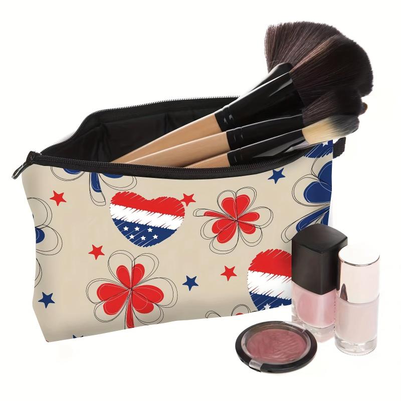 American Flag Cosmetic Bag Clutch Travel Toiletry Storage