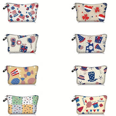 American Flag Cosmetic Bag Clutch Travel Toiletry Storage